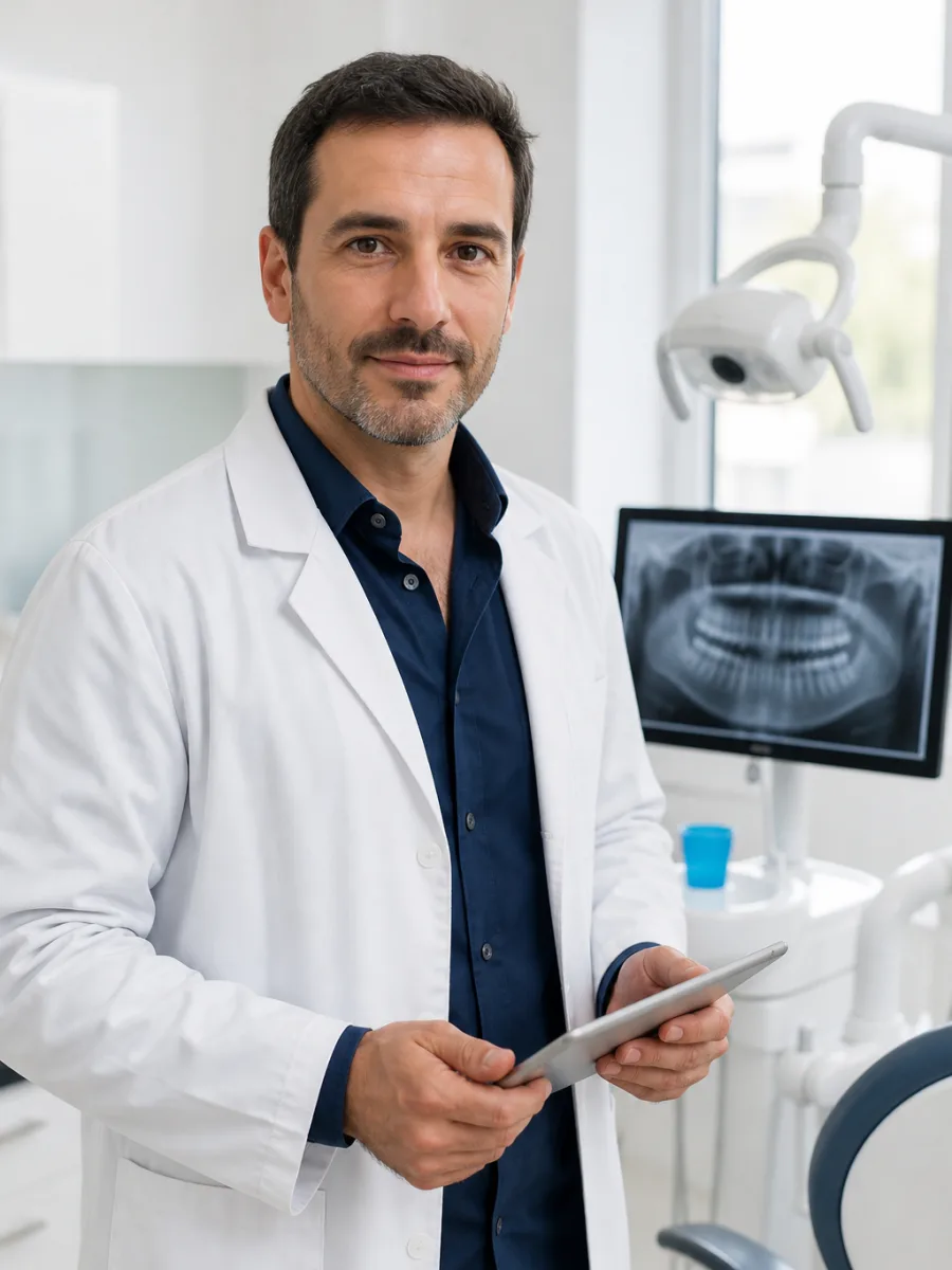 Dentysta na konsultacji, zdjęcie poglądowe zespołu partnerskiego w Stambule
