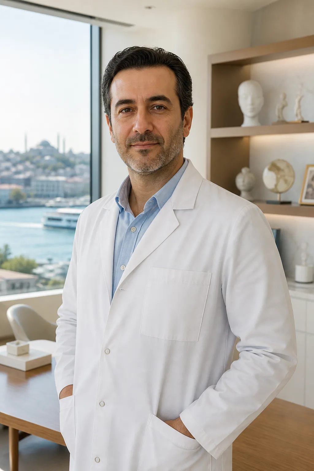 Plastisch chirurg in consult, illustratieve foto van het aangesloten team in Istanbul
