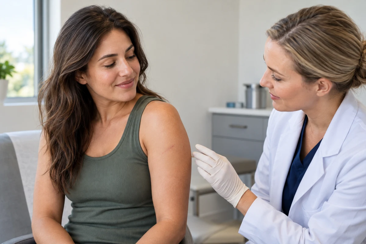 Controllo di una cicatrice guarita sul braccio — Just Clinic Istanbul